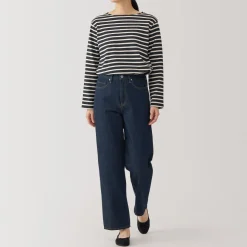 Hot Women's Kapok Blend Denim Straight Pants Women Denim