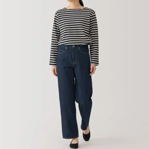 Hot Women's Kapok Blend Denim Straight Pants Women Denim