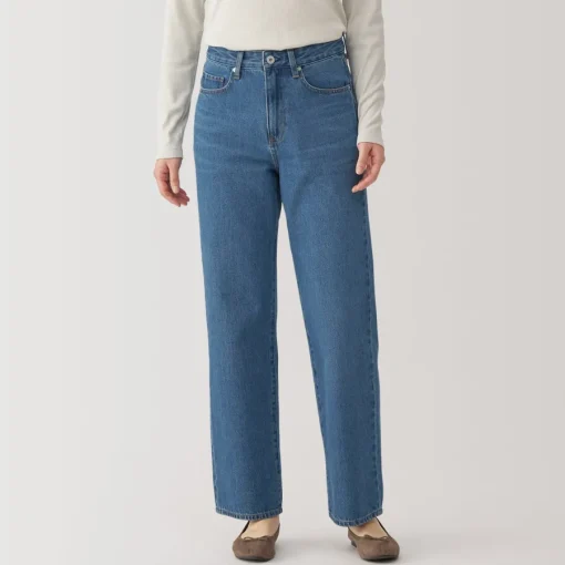 Hot Women's Kapok Blend Denim Straight Pants Women Denim
