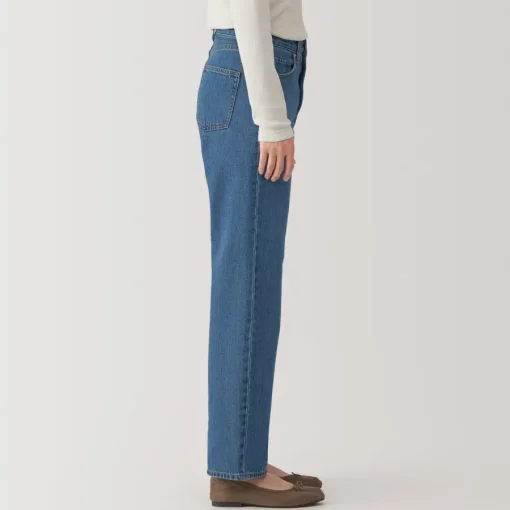 Hot Women's Kapok Blend Denim Straight Pants Women Denim