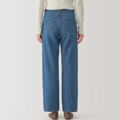 Hot Women's Kapok Blend Denim Straight Pants Women Denim