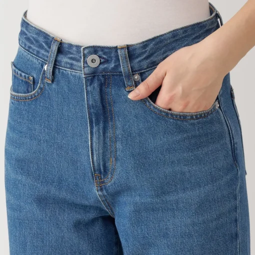 Hot Women's Kapok Blend Denim Straight Pants Women Denim