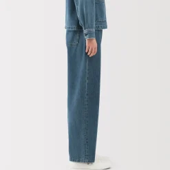 Clearance Women's Kapok Blend Denim Wide Tapered Pants Women Denim