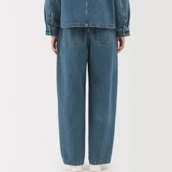 Clearance Women's Kapok Blend Denim Wide Tapered Pants Women Denim