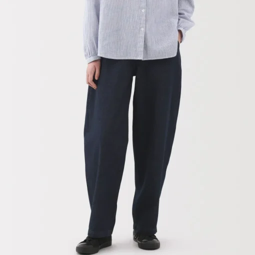 Clearance Women's Kapok Blend Denim Wide Tapered Pants Women Denim