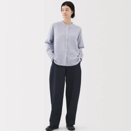 Clearance Women's Kapok Blend Denim Wide Tapered Pants Women Denim