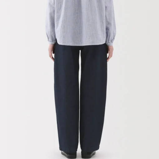 Clearance Women's Kapok Blend Denim Wide Tapered Pants Women Denim