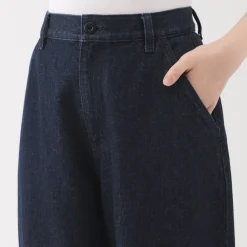 Clearance Women's Kapok Blend Denim Wide Tapered Pants Women Denim