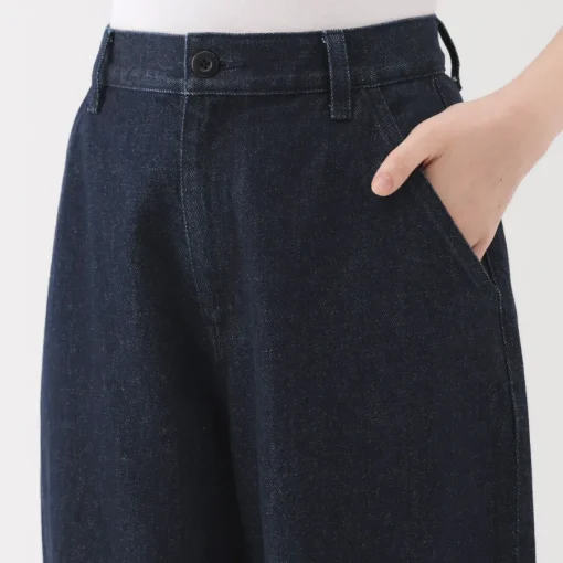Clearance Women's Kapok Blend Denim Wide Tapered Pants Women Denim