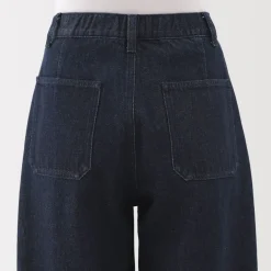 Clearance Women's Kapok Blend Denim Wide Tapered Pants Women Denim