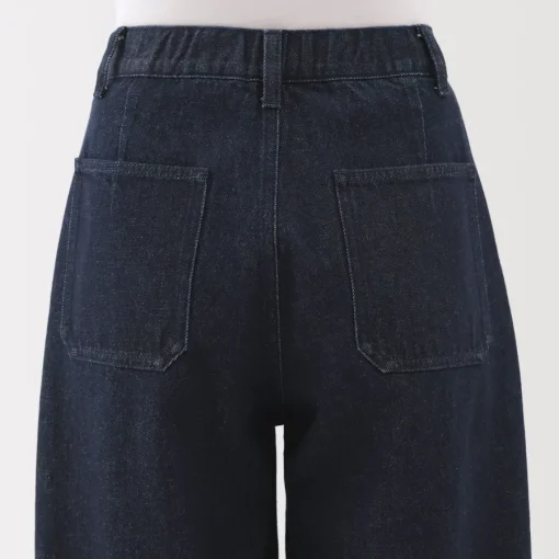 Clearance Women's Kapok Blend Denim Wide Tapered Pants Women Denim