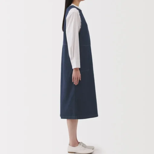 Sale Women's Kapok Blend Denim Jumper Dress Women Dresses