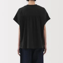 Best Women's Kapok Blend Double Gauze Short Sleeve Blouse Women Tops & Shirts