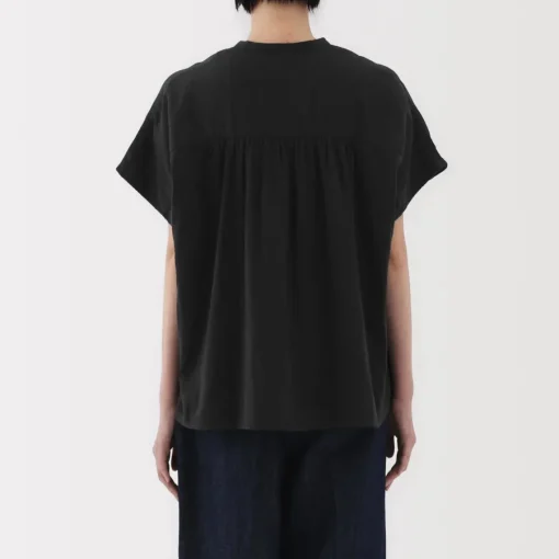 Best Women's Kapok Blend Double Gauze Short Sleeve Blouse Women Tops & Shirts