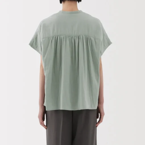 Best Women's Kapok Blend Double Gauze Short Sleeve Blouse Women Tops & Shirts