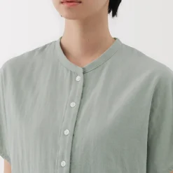 Best Women's Kapok Blend Double Gauze Short Sleeve Blouse Women Tops & Shirts