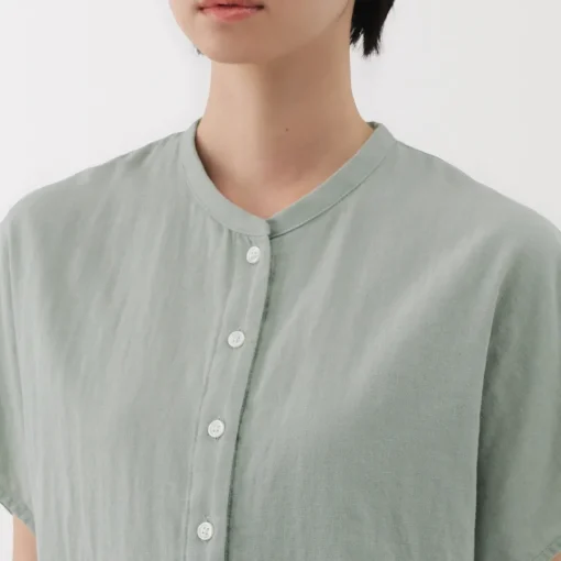 Best Women's Kapok Blend Double Gauze Short Sleeve Blouse Women Tops & Shirts