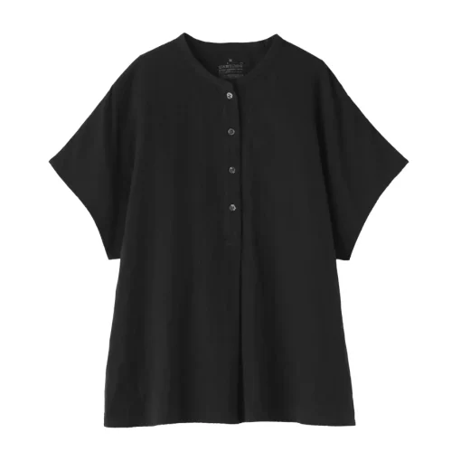 Best Women's Kapok Blend Double Gauze Short Sleeve Blouse Women Tops & Shirts