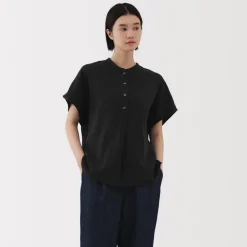 Best Women's Kapok Blend Double Gauze Short Sleeve Blouse Women Tops & Shirts