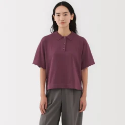 Discount Women's Light Knit Short Sleeve Polo Jumper Women Tops & Shirts