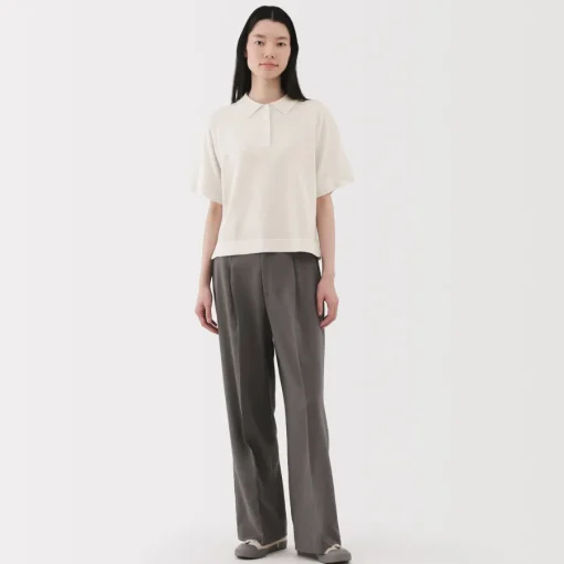 Discount Women's Light Knit Short Sleeve Polo Jumper Women Tops & Shirts