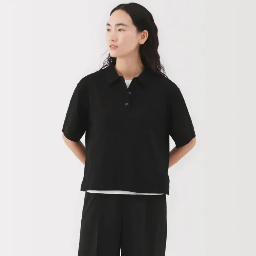 Discount Women's Light Knit Short Sleeve Polo Jumper Women Tops & Shirts