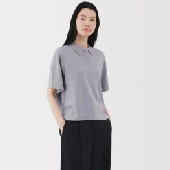 Discount Women's Light Knit Short Sleeve Polo Jumper Women Tops & Shirts