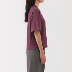 Discount Women's Light Knit Short Sleeve Polo Jumper Women Tops & Shirts