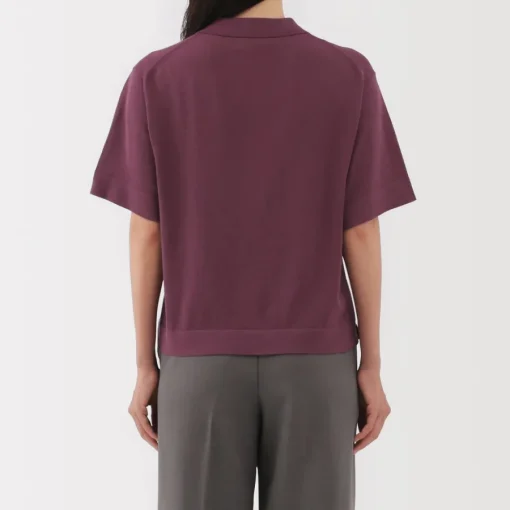 Discount Women's Light Knit Short Sleeve Polo Jumper Women Tops & Shirts