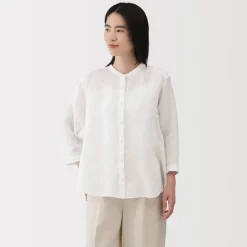 Discount Women's Linen 3/4 Sleeve Blouse Women Tops & Shirts
