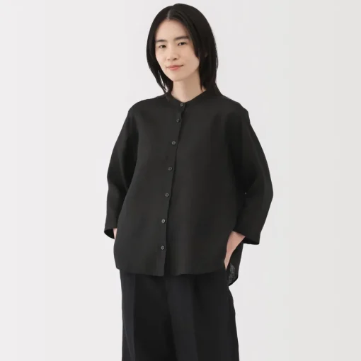 Discount Women's Linen 3/4 Sleeve Blouse Women Tops & Shirts