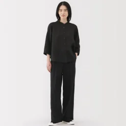 Discount Women's Linen 3/4 Sleeve Blouse Women Tops & Shirts