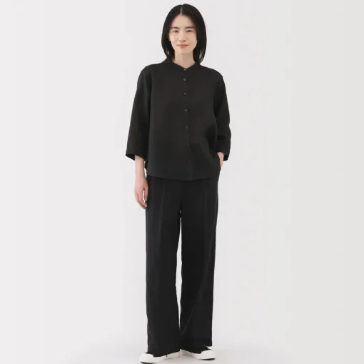 Discount Women's Linen 3/4 Sleeve Blouse Women Tops & Shirts