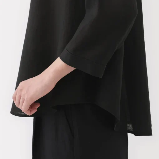 Discount Women's Linen 3/4 Sleeve Blouse Women Tops & Shirts