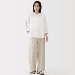 Discount Women's Linen 3/4 Sleeve Blouse Women Tops & Shirts