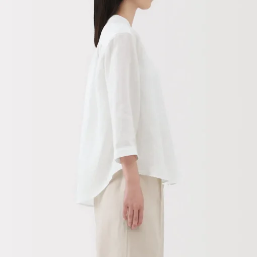 Discount Women's Linen 3/4 Sleeve Blouse Women Tops & Shirts
