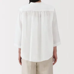 Discount Women's Linen 3/4 Sleeve Blouse Women Tops & Shirts