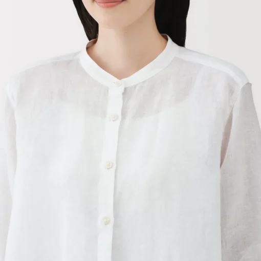 Discount Women's Linen 3/4 Sleeve Blouse Women Tops & Shirts