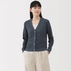 New Women's Linen Blend Mesh Cardigan Women Sweaters & Cardigans