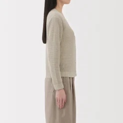 New Women's Linen Blend Mesh Cardigan Women Sweaters & Cardigans