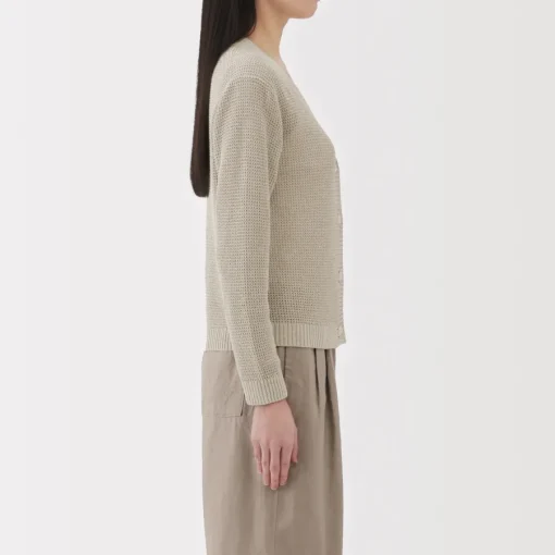 New Women's Linen Blend Mesh Cardigan Women Sweaters & Cardigans