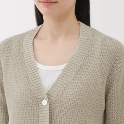 New Women's Linen Blend Mesh Cardigan Women Sweaters & Cardigans