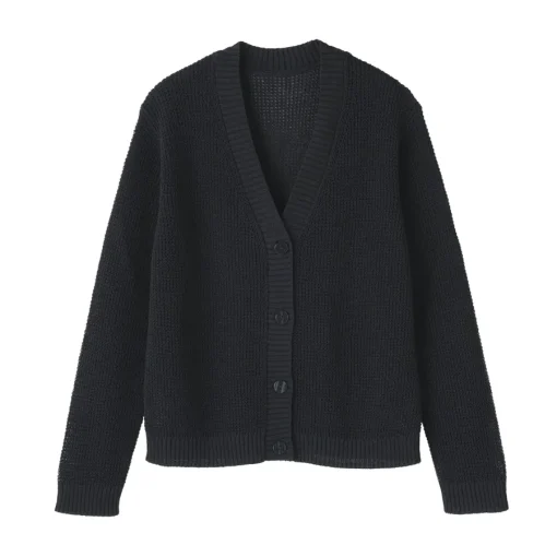 New Women's Linen Blend Mesh Cardigan Women Sweaters & Cardigans