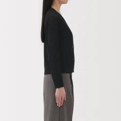 New Women's Linen Blend Mesh Cardigan Women Sweaters & Cardigans