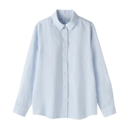 Fashion Women's Linen Striped Shirt Women Tops & Shirts