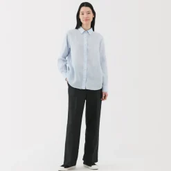 Fashion Women's Linen Striped Shirt Women Tops & Shirts