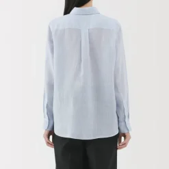 Fashion Women's Linen Striped Shirt Women Tops & Shirts