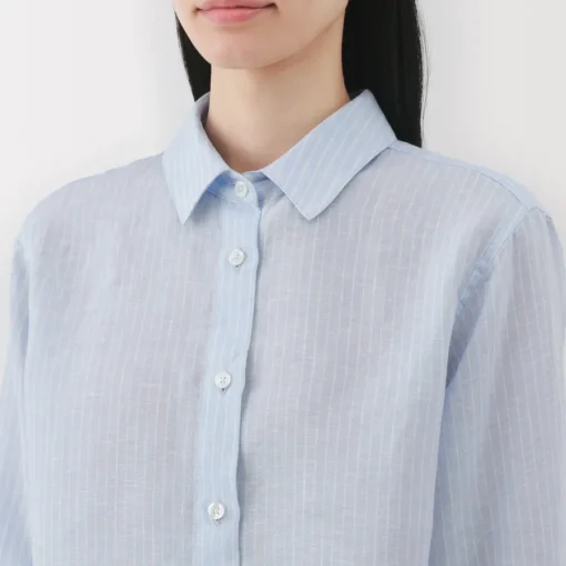 Fashion Women's Linen Striped Shirt Women Tops & Shirts