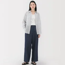 Fashion Women's Linen Striped Shirt Women Tops & Shirts