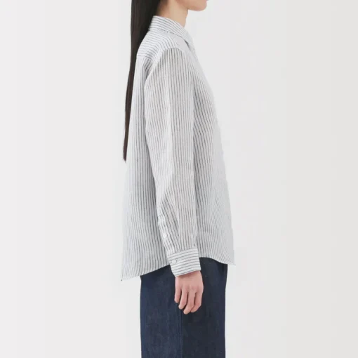 Fashion Women's Linen Striped Shirt Women Tops & Shirts